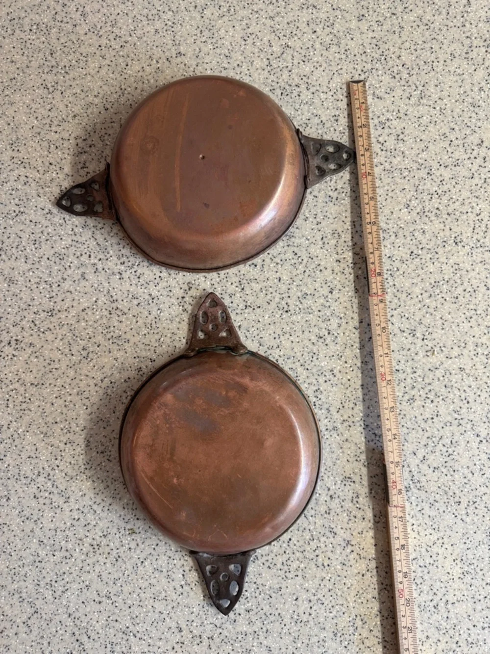 4 Piece Antique European Copper Cookware Set.Old World Heritage.
